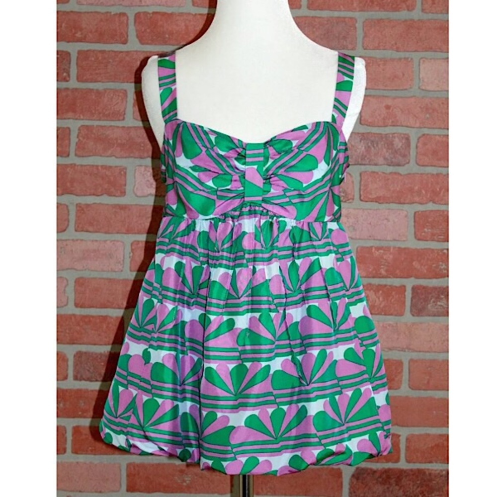 Marc Jacobs Sleeveless Silk Blend Bubble Blouse